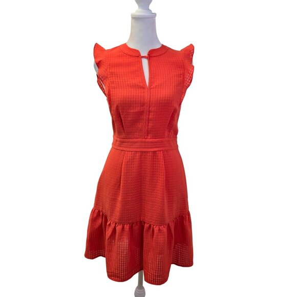 Whistles Raechelle Frill Sleeve Check Pattern Dress Size 4 - Picture 1 of 8